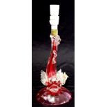 Murano glass dolphin lamp base