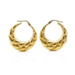 Large 9ct yellow gold Creole hoop earrings