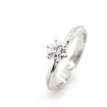 0.50ct Solitaire diamond and 18ct white gold ring