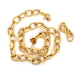 18ct yellow gold oval chain link necklace