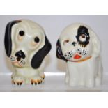 Two small Crown Devon Perky Pups figures