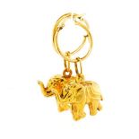 9ct yellow gold dangling elephant earrings