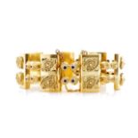 18ct yellow gold and multi gemstone bracelet