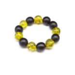 Amber and ebony stretch bracelet