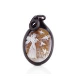 Carved cameo "fairy' pendant