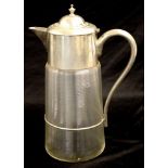 Large silver plate & glass iced water jug