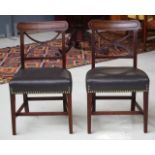 Pair of George III Sheraton mahogany chairs