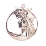 Art Nouveau style silver pendant