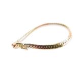 Three colour 9ct gold bracelet