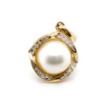 Mabe pearl and 9ct yellow gold enhancer