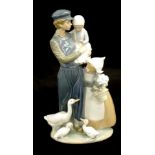 Lladro Father with children figure