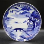 Large Chinese blue and white charger