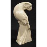 French Art Deco ceramic parrot figure