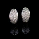 Diamond and 18ct white gold sleeper earrings