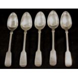 Set six William IV sterling silver teaspoons