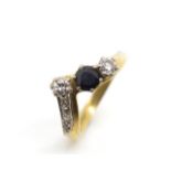 Diamond and Spinel set 18ct yellow gold wedder