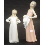 Two Lladro young lady figurines