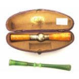 Antique amber & silver cigar holder