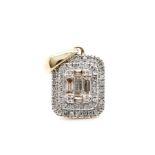 Pave diamond and 9ct yellow gold pendant