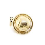 9ct yellow gold globe swivel charm pendant