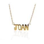 9ct yellow gold personalized name necklace