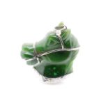 Spinach jade carved horse head pendant