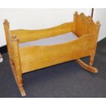 Vintage pine baby's crib/rocker