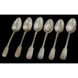 Six Georgian & Victorian silver dessert spoons