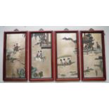 Set of 4 Chinese framed wall panels