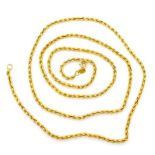 9ct yellow gold rope twist necklace