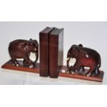 Pair of vintage Sri Lankan elephant bookends