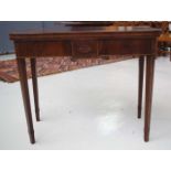 George III mahogany D shaped twin top table