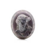 Victorian Vulcanite cameo brooch