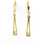 Mid century 9ct yellow gold hanging earrings