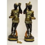 Pair of carved wood blackamoors