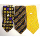 Three designer men's silk ties