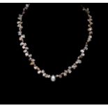 Pink Baroque nugget pearl necklace