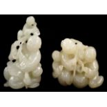 Two various Chinese carved white jade figures