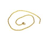 Yellow gold fluted bead necklace
