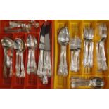 Extensive James Dixon silver plate cutlery set