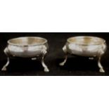 Pair George III sterling silver open salts