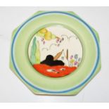 Clarice Cliff Bizarre octgonal side plate