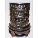 Chinese four tier lacquer box & stand