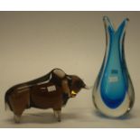 Murano glass bull figure