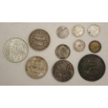 Ten Australian silver coins