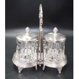 Silver plate pickle jar stand