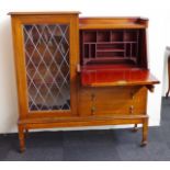 Vintage leadlight bureau bookcase