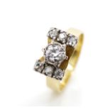 Diamond and 18ct yellow gold ring