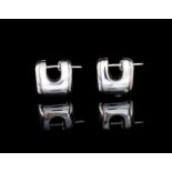 18ct white gold Modernist earrings