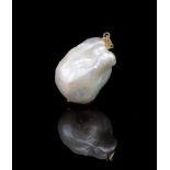 Baroque pearl and 9ct yellow gold pendant